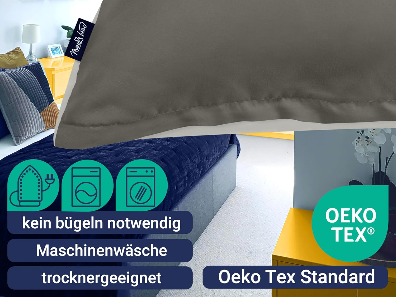 Marie&acute;S Home 1613.2353 Bed Linen Duvet Cover 155 X 220 Cm + 80 X 80 Cm 2-Piece Set Anthracite/Silver image number 5