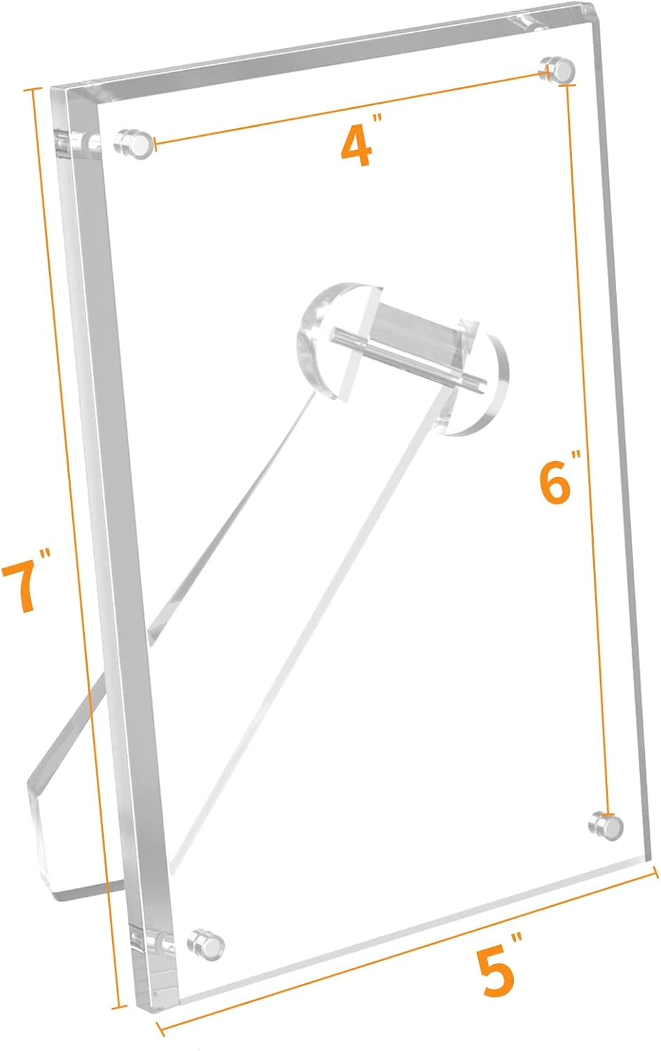 NIUBEE 5X7 Picture Frame, Acrylic Clear Photo Frame with Magnets for Tabletop Display, 2 Pack (Clear-4&times;6&ldquo;) image number 5