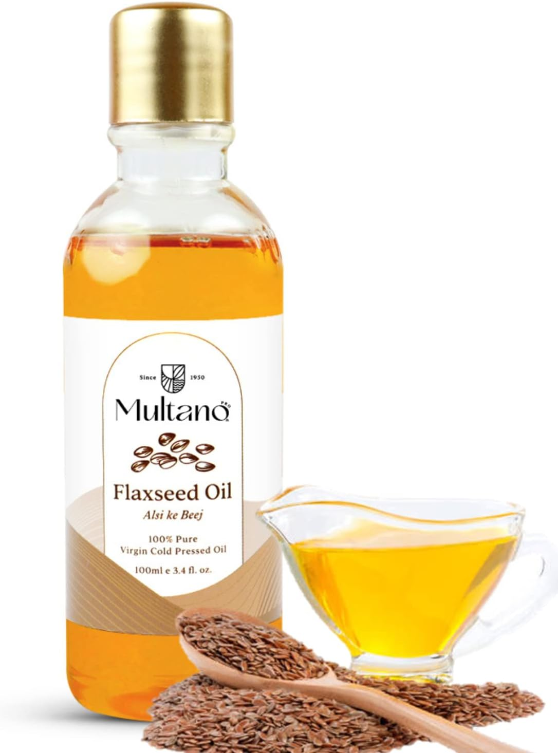Multano Pro Pure Edible Cold Pressed Flaxseed Oil for Hair Growth & Skin Health | Alsi Ke Beej Ka Tel for Skin Care, Eyelash & Nails Care Oil (100ML) image number 2