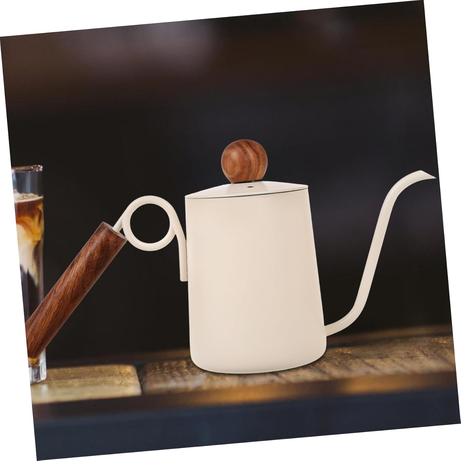 GRIRIW Vintage Style Steel Coffee Maker Stainless Steel Pot Long Spout Drip Pot for Gooseneck Tea Kettle Espresso Decanter image number 6