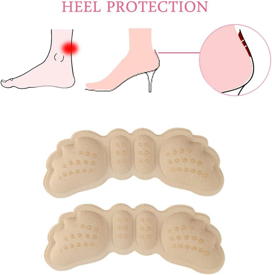 2-Pack Heel Grips &ndash; Anti-Slip Cushion Liners (6Mm Thick) &ndash; Sticky Fabric Heel Pads for Loose & Big Shoes, Blister Prevention &ndash; Shoe Inserts for Women & Men &ndash; Fits High Heels, Sneakers, Dress Shoes (Black (6Mm)) image number 2