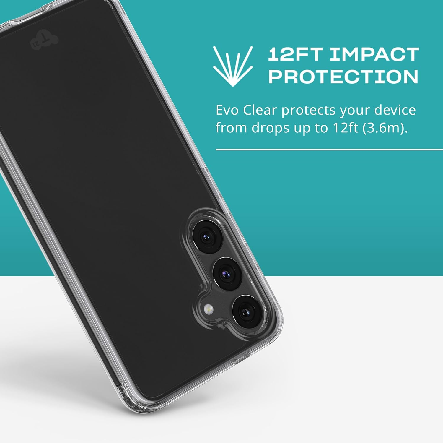 Tech21 Evo Clear Case Samsung S24 Scratch-Resistant Shockproof Mobile Phone Case Cover -Clear image number 2