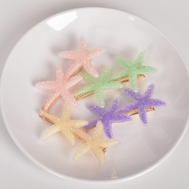 4Pcs Starfish Mermaid Hair Clips for Women Girls Seastar Rhinestone Hair Barrettes for Girls Beach Hair Accessories for Thin Thick Hair Pins for Buns Stars Hair Pieces for Women image number 4