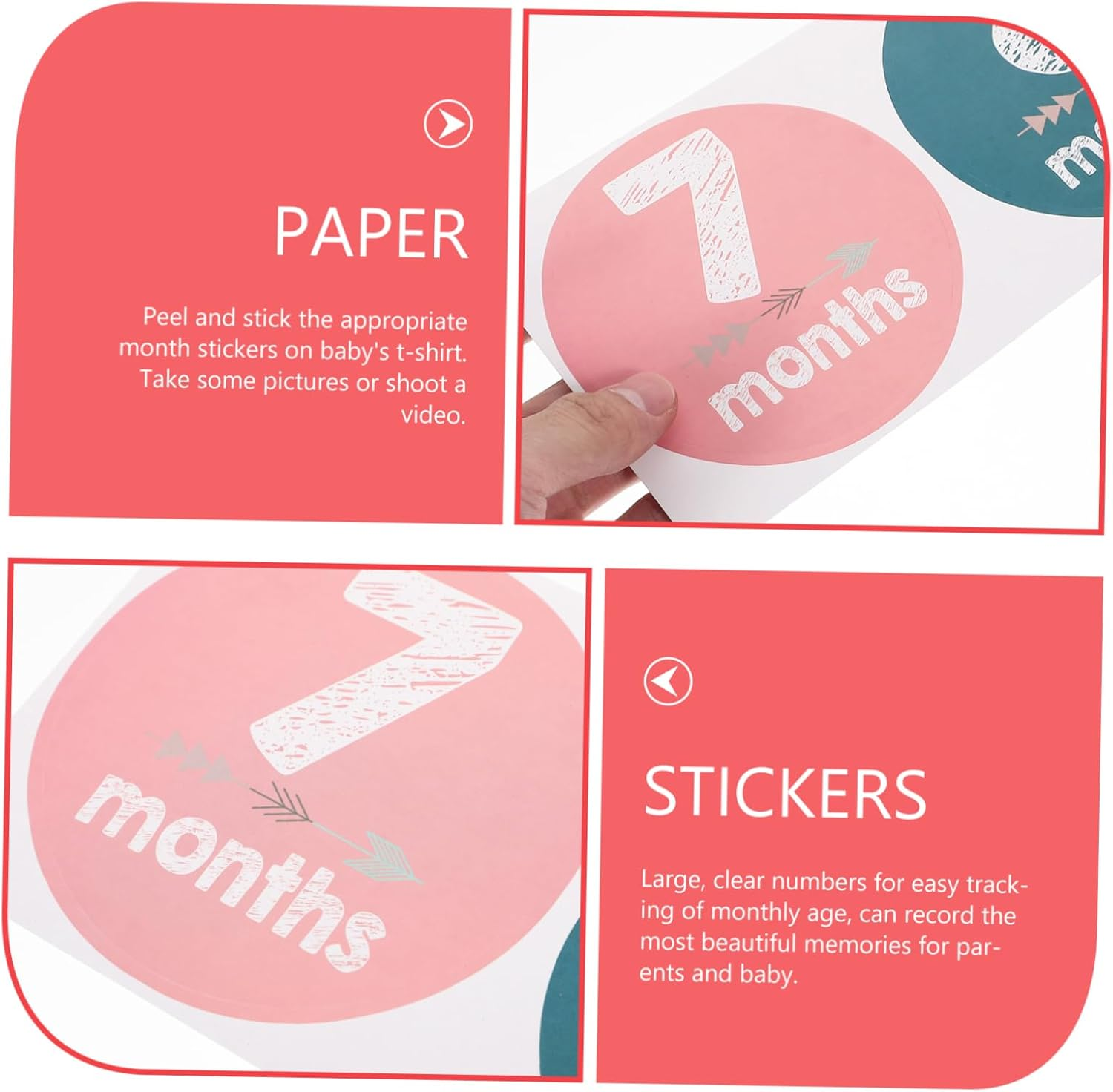 Milestone Stickers for Newborn Monthly Adhesive Wall Decals for Milestone Photography image number 3