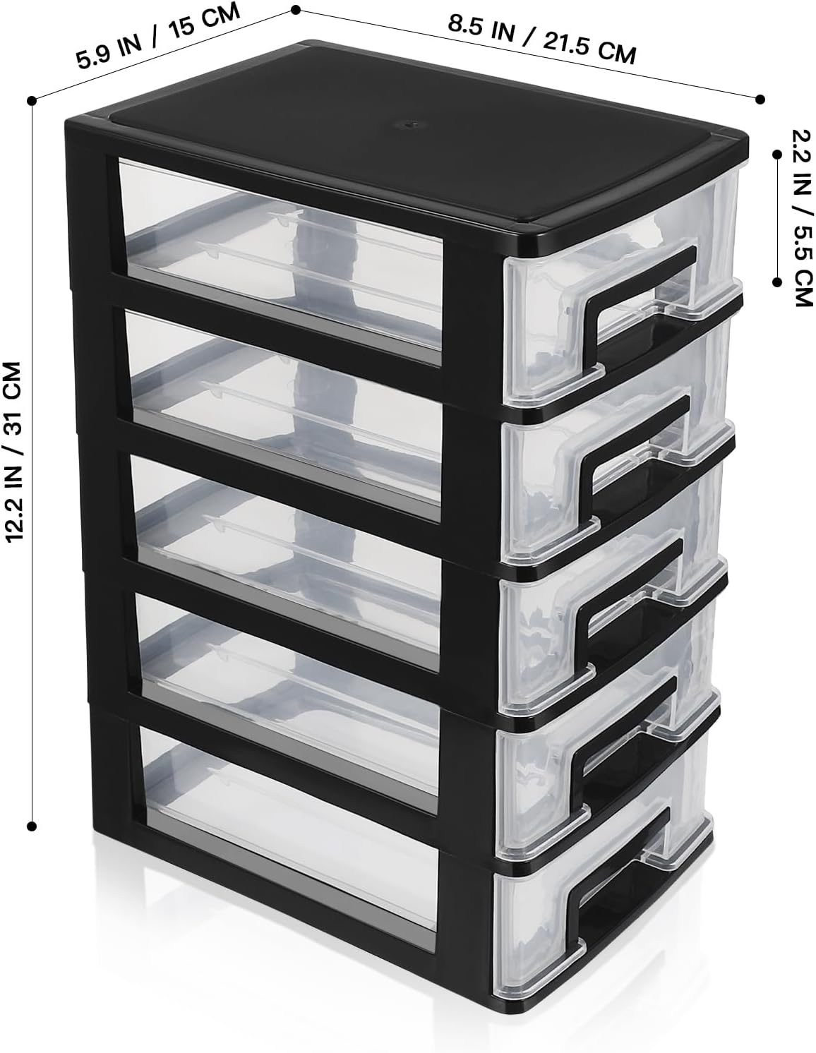 SAFIGLE Desktop Organizer with Drawers, Cosmetic Storage Drawers Sundries Holder Stacking Drawers Storage Rolling Storage Cart Organizer Drawers image number 5