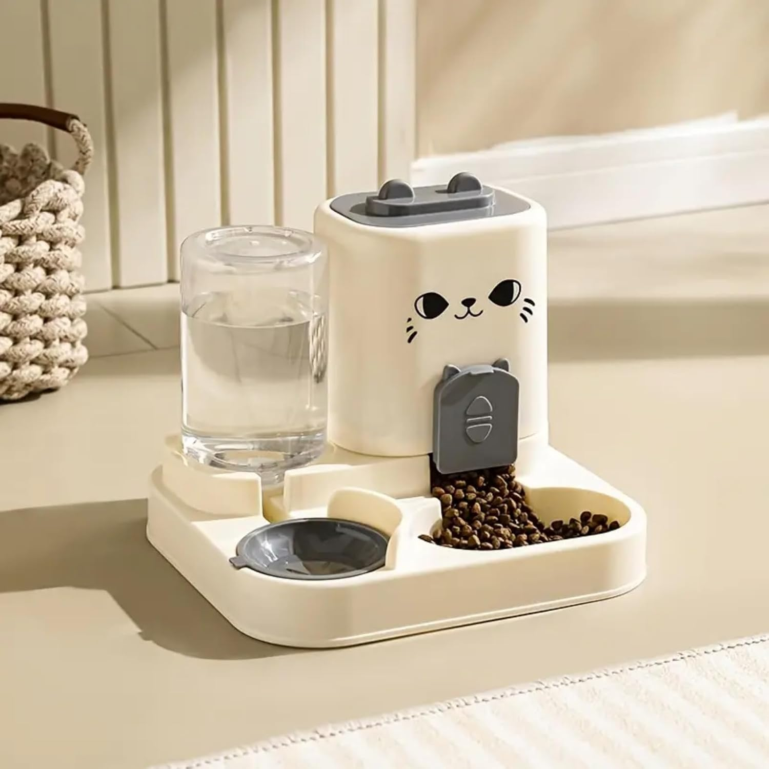 XXYSPT Utomatic Cat Feeder and Water Dispenser Set, 2-In-1 Pet Food Dispenser with 2.3L Dry Food Container and 1L Water Bottle, Gravity Feeding System for Cats and Small Dogs image number 5