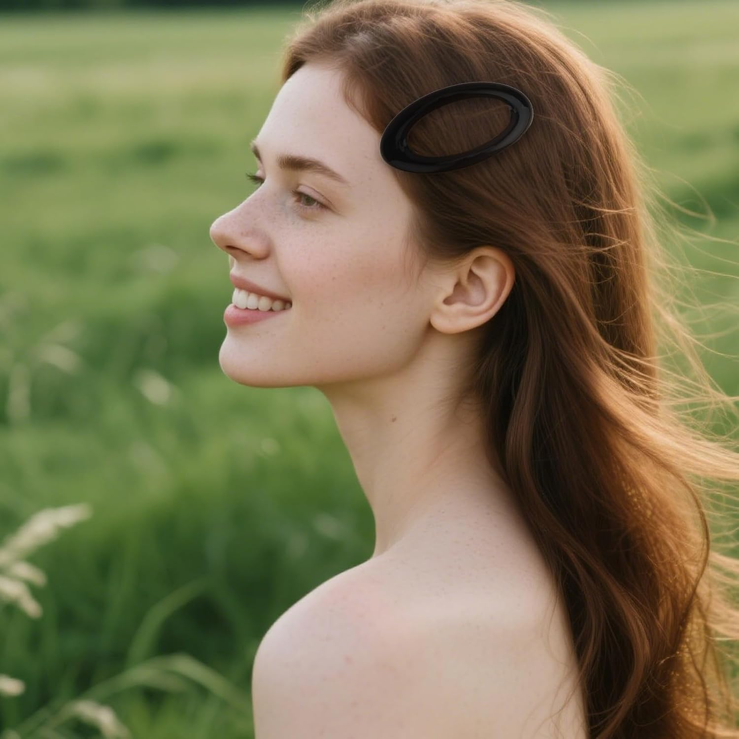 EXIPSAT Hair Claw Set of 4 Oval Hair Clips for Women, Large Flat Hair Clip, Perfect for Thin or Thick Hair, Everyday, Sports & Driving image number 5