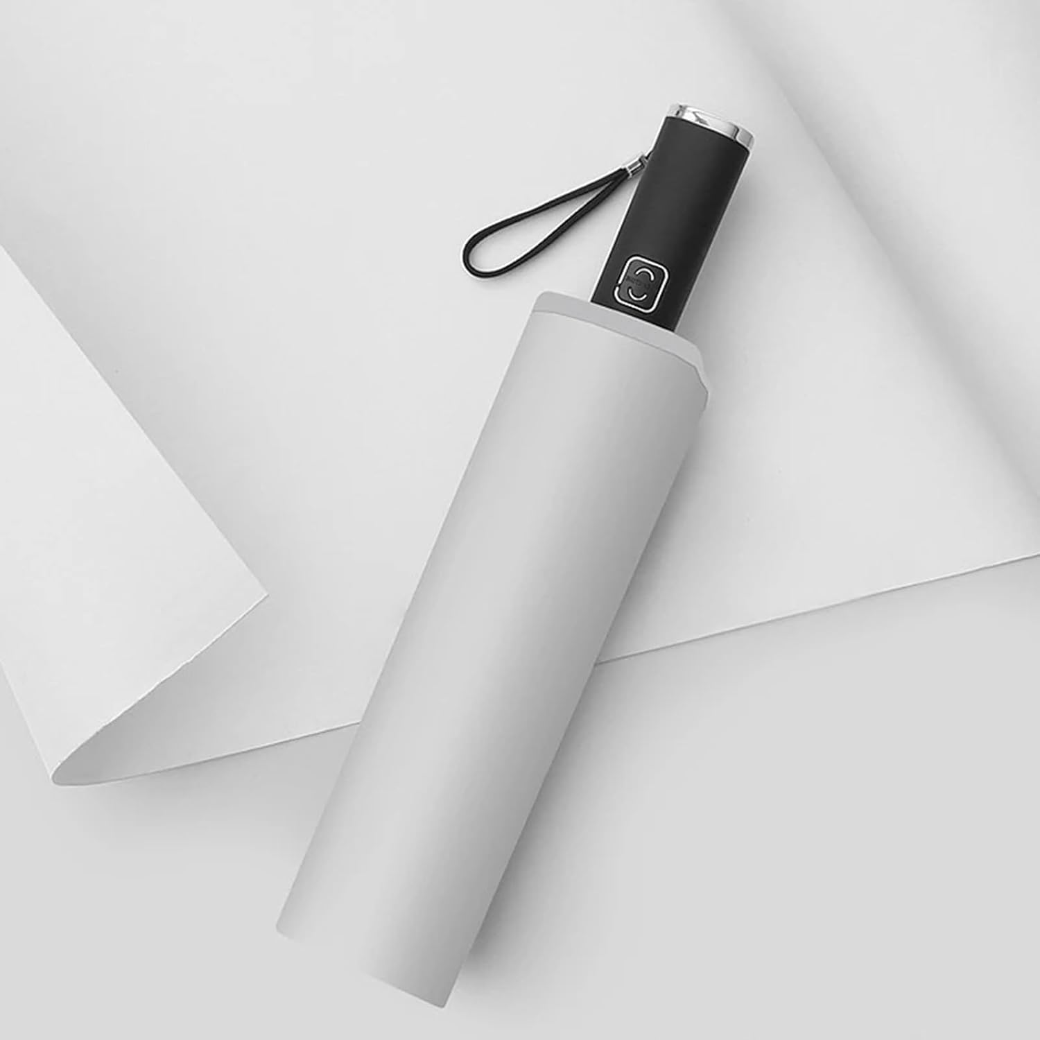 Meichoon Round-Corner Anti-Poking Sunny and Rainy Umbrella with Reflective Strip Lightweight Anti-Ultraviolet Full Glass Fiber Skeleton 8 Ribs for Men Women - Pink image number 5