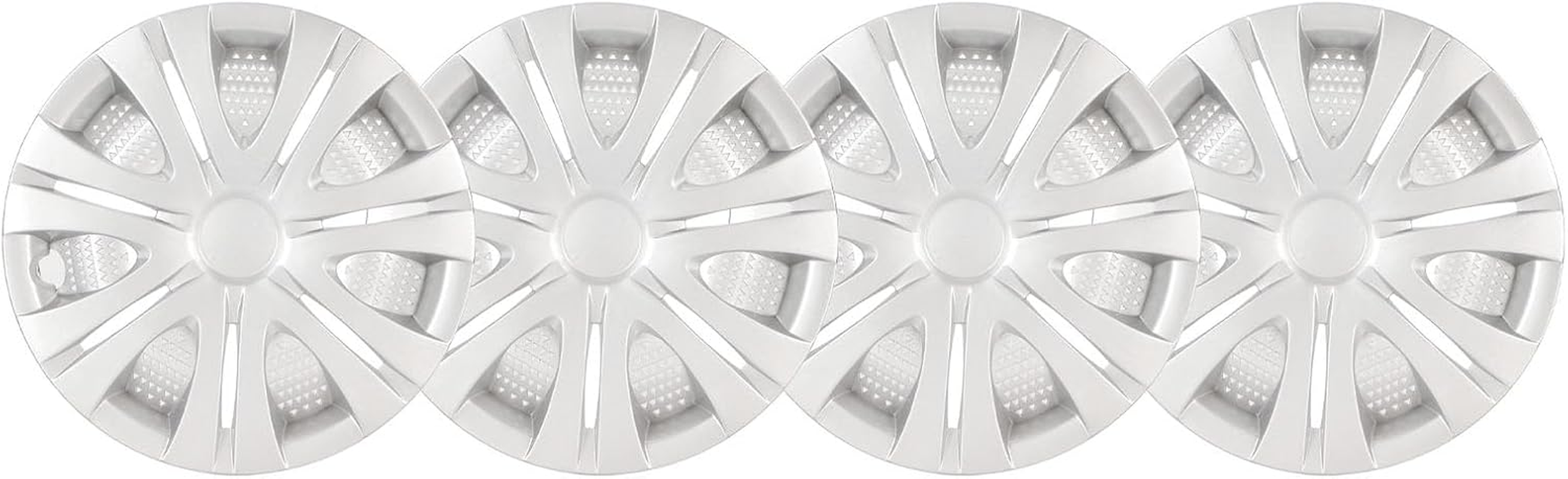 4Pcs Wheel Cover Hubcaps, 15 Inch Silver Sporty Strong Snap on Wheel Rim Cover for Cars Trucks Vans, Universal Fit for Steel Wheel, Easy to Install image number 4