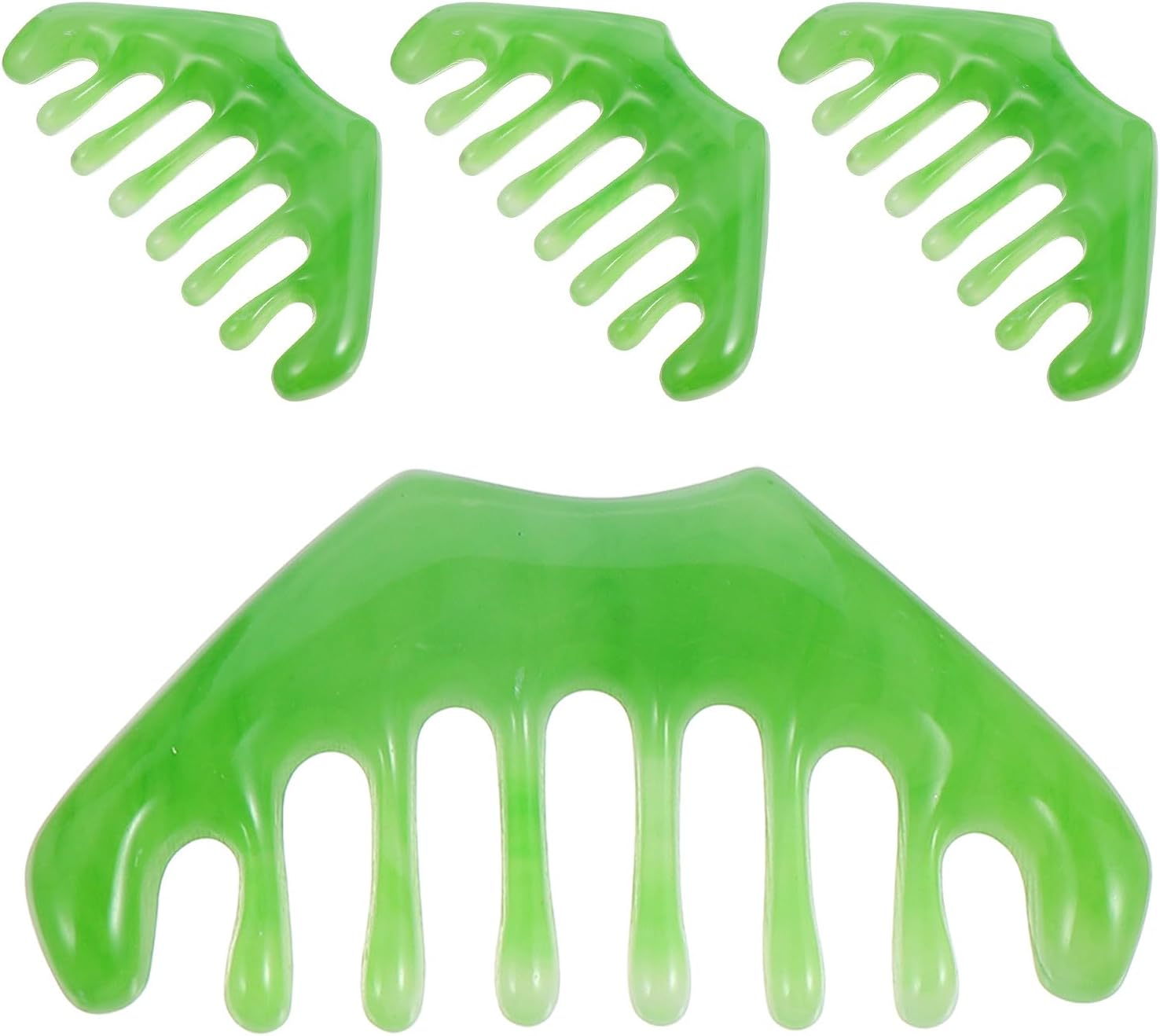 Healeved 4Pcs Scalp Massage Combs: Resin Head Massager Tool Gua Sha Comb Wide Tooth Hair Detangling Brush for Women Men Hair Facial Care image number 6