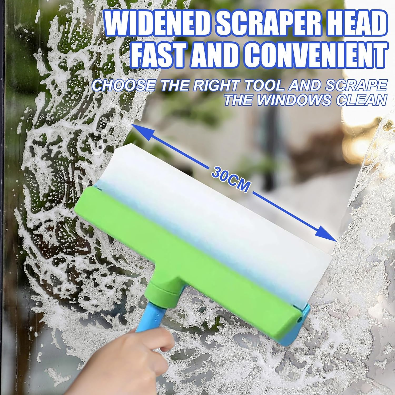 Blade Window Cleaning Kit, Aqua Blade Squeegee, Silicone Window Squeegee Kit, 3 in 1 Window Cleaning Scraper for Shower Glass Mirror Door Car image number 1