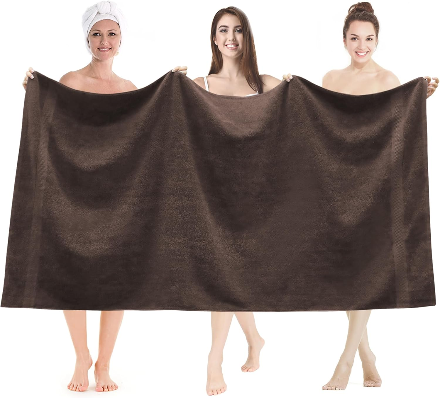 Justlinen Bath Sheet - 2 Piece Luxurious Jumbo Bath Sheet (90X180Cm) 100% Combed Cotton 650 GSM Super Soft Fluffy Plush Highly Absorbent Extra Large Bath Towel Hotel & Spa Bathroom Towels-Silver