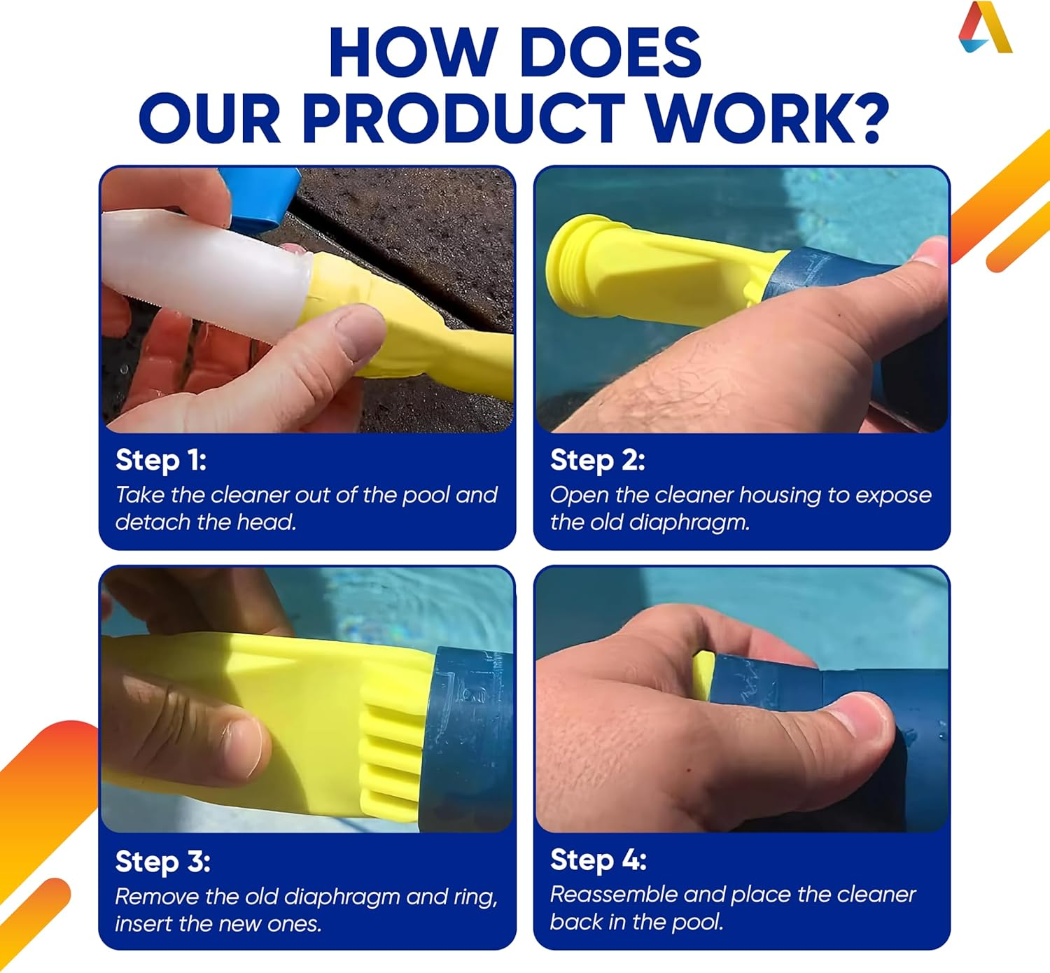 Pool Cleaner Diaphragm, W69698 Silicone Pool Cleaner Long Life Diaphragm for Zodiac Baracuda G3 G4, Alpha 2, 3 and Zoom Pool Cleaner, Heavy Duty Pool Cleaner Diaphragm (Yellow, 2 Pack) image number 1