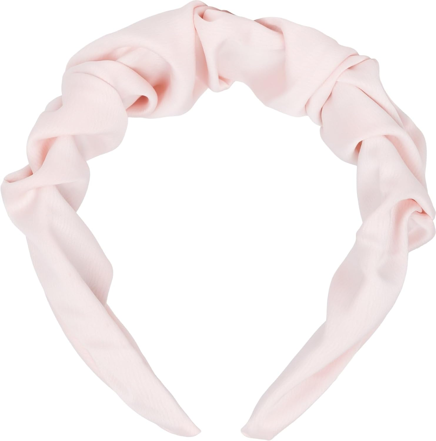 Stylebreaker 04027035 Women'S Headband with Shimmering Braided Surface in Ruffle Look, Hair Band, Colour: Powder Pink - Cognac image number 4