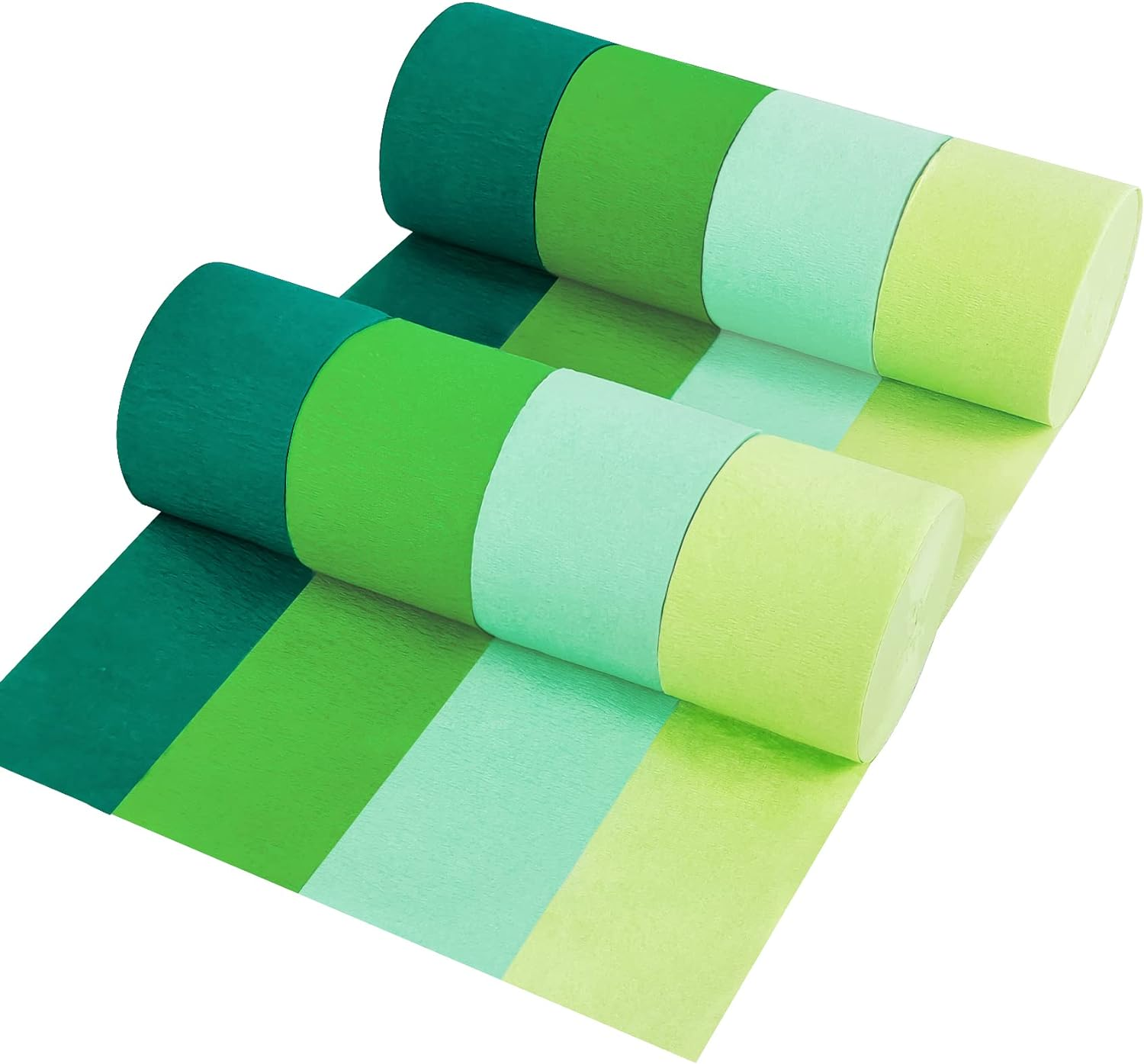 8 Rolls Gradient Blue Crepe Paper Streamer, 4 Colors - 82 Ft Streamers for Wedding, Birthday, Baby Shower, Graduation, Bridal Shower