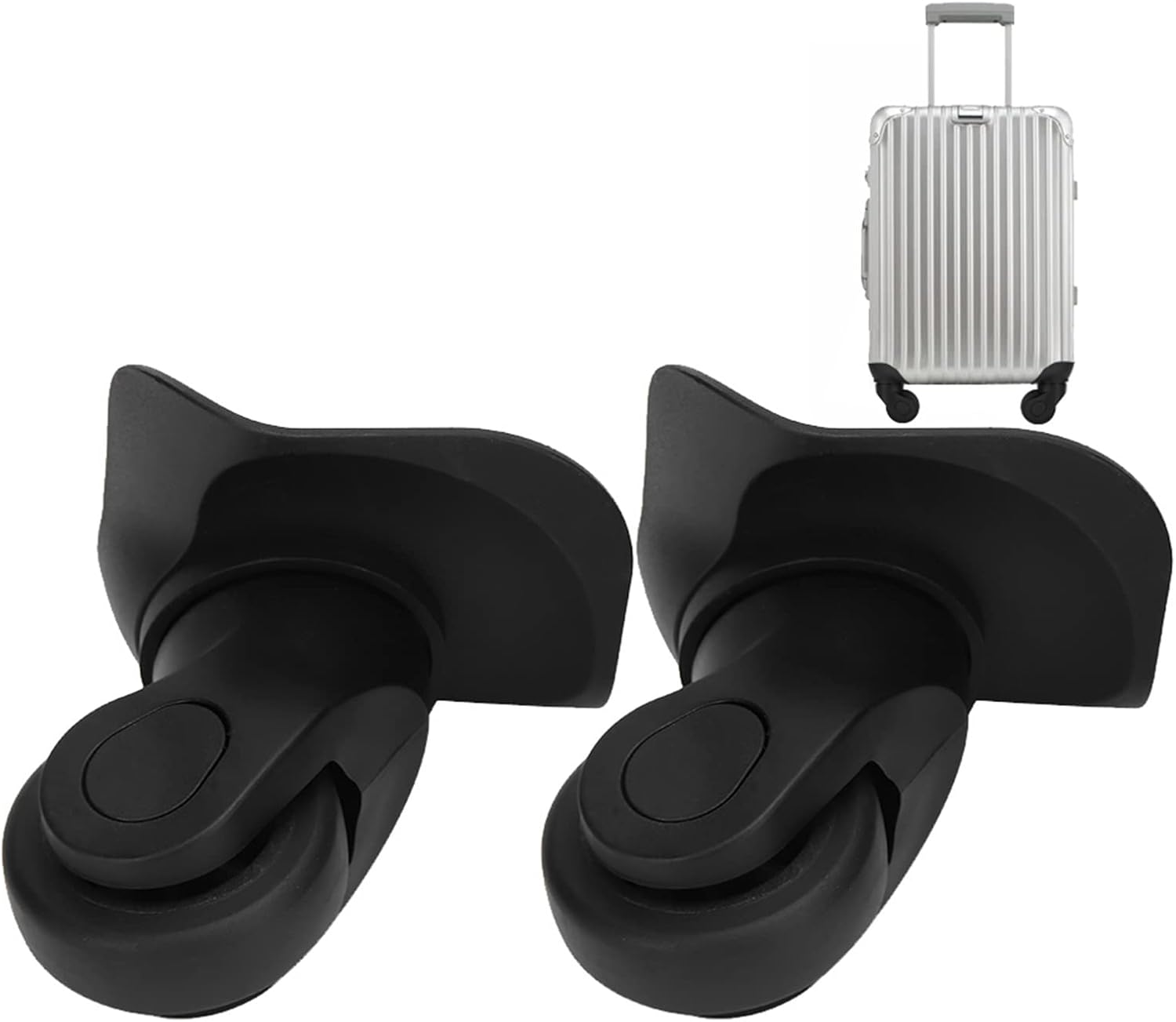 A Pair Luggage Replacement Wheels, Black Suitcase Single Row Wheel, Universal Luggage Replacement Outdoor Supplies, Silent Quiet Practical Wheel, Easy to Install Wheel for Travel image number 4