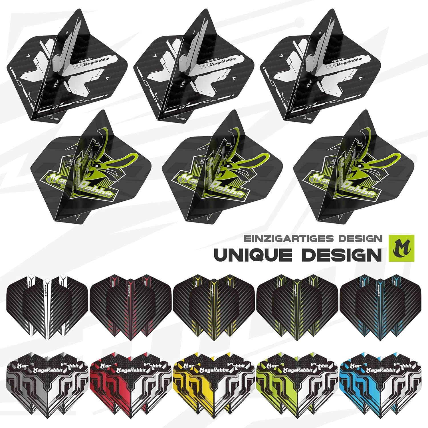 Magerabbit Dart Flights and Shafts Accessories Kit, Including 36 Flights +45 Dart Shafts+Sharpener+Remover Tool +50Metal Rings+Flights Protectors, for Soft and Steel Darts image number 5