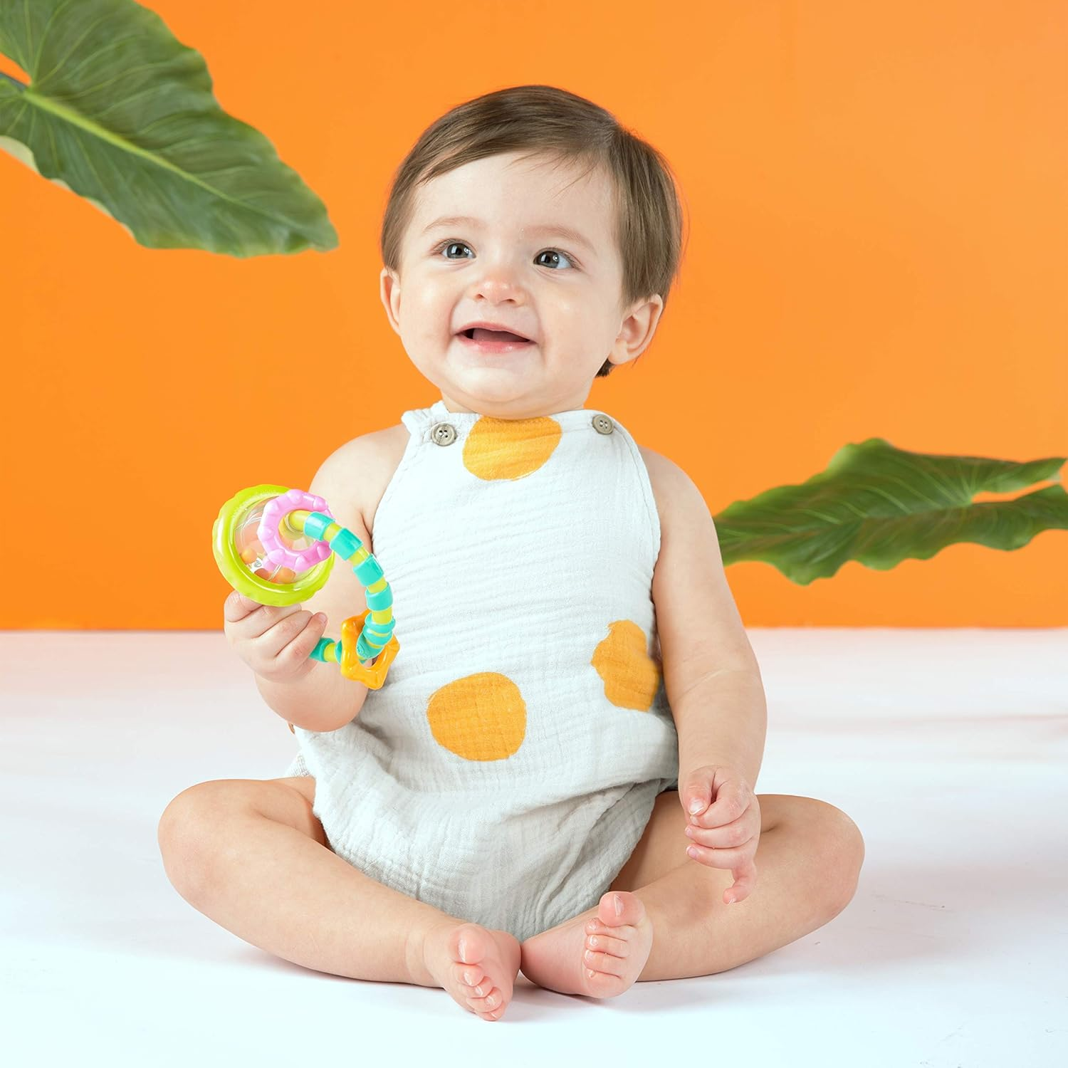 Bright Starts Grab & Spin Baby Rattle & Bpa-Free Teether Toy, Ages 3 Months+ image number 4