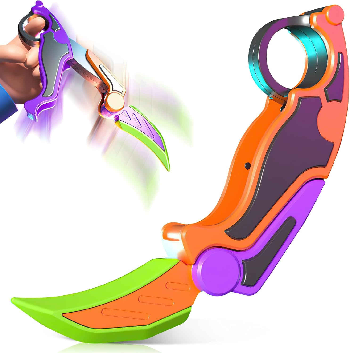 3D Printed Gravity Claw Fidget Toys Adults, 3D Printed Carrot Fidget Toys Butterfly Plastic Trainer with Rubber Tip, Anxiety Stress Relief Fidget Sensory Toys for Kids with Autism, ADHD, ADD (Orange) image number 1