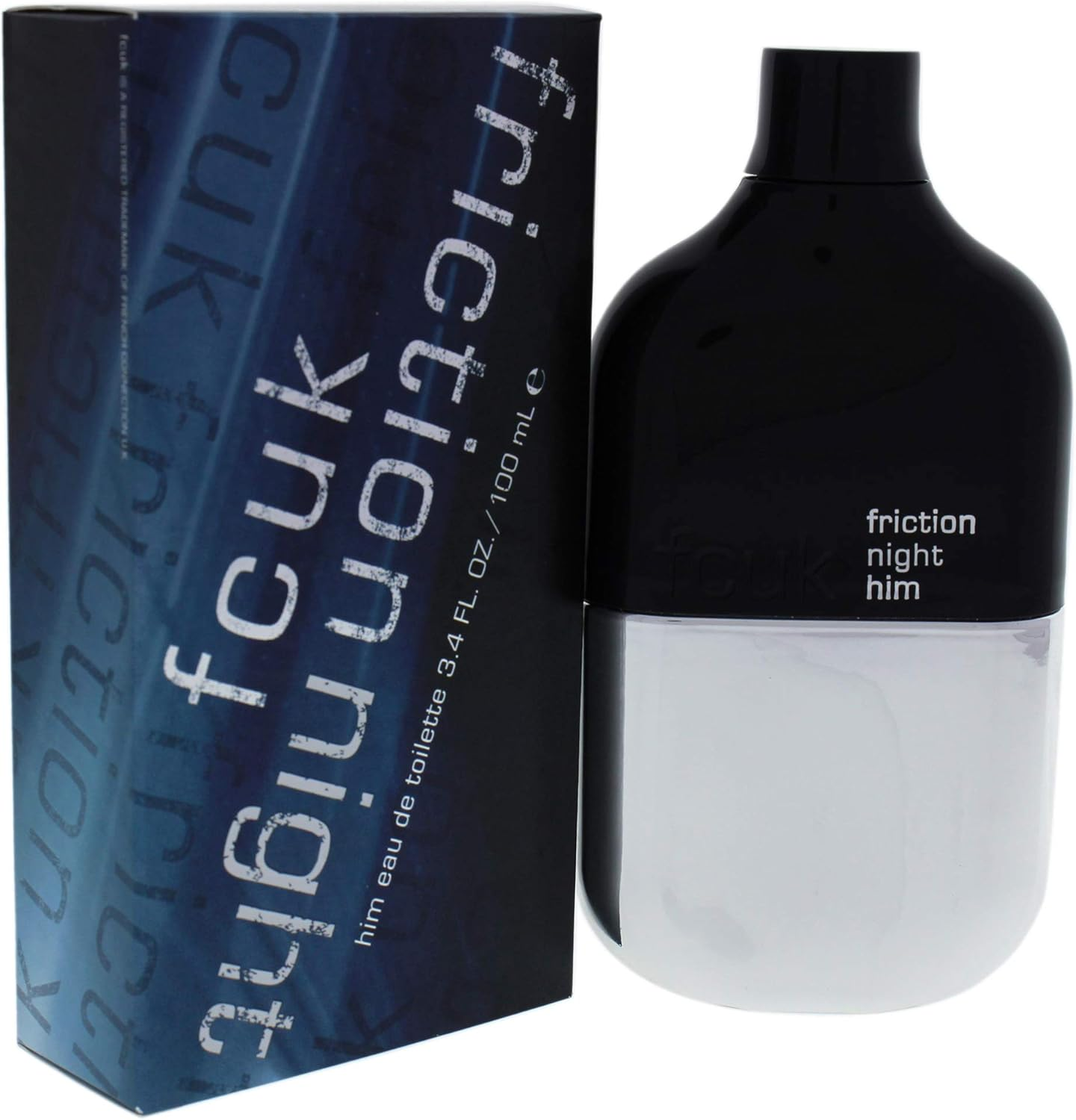 Fcuk Friction Night Eau De Toilette Spray for Men, Spicy, 100 Millilitre