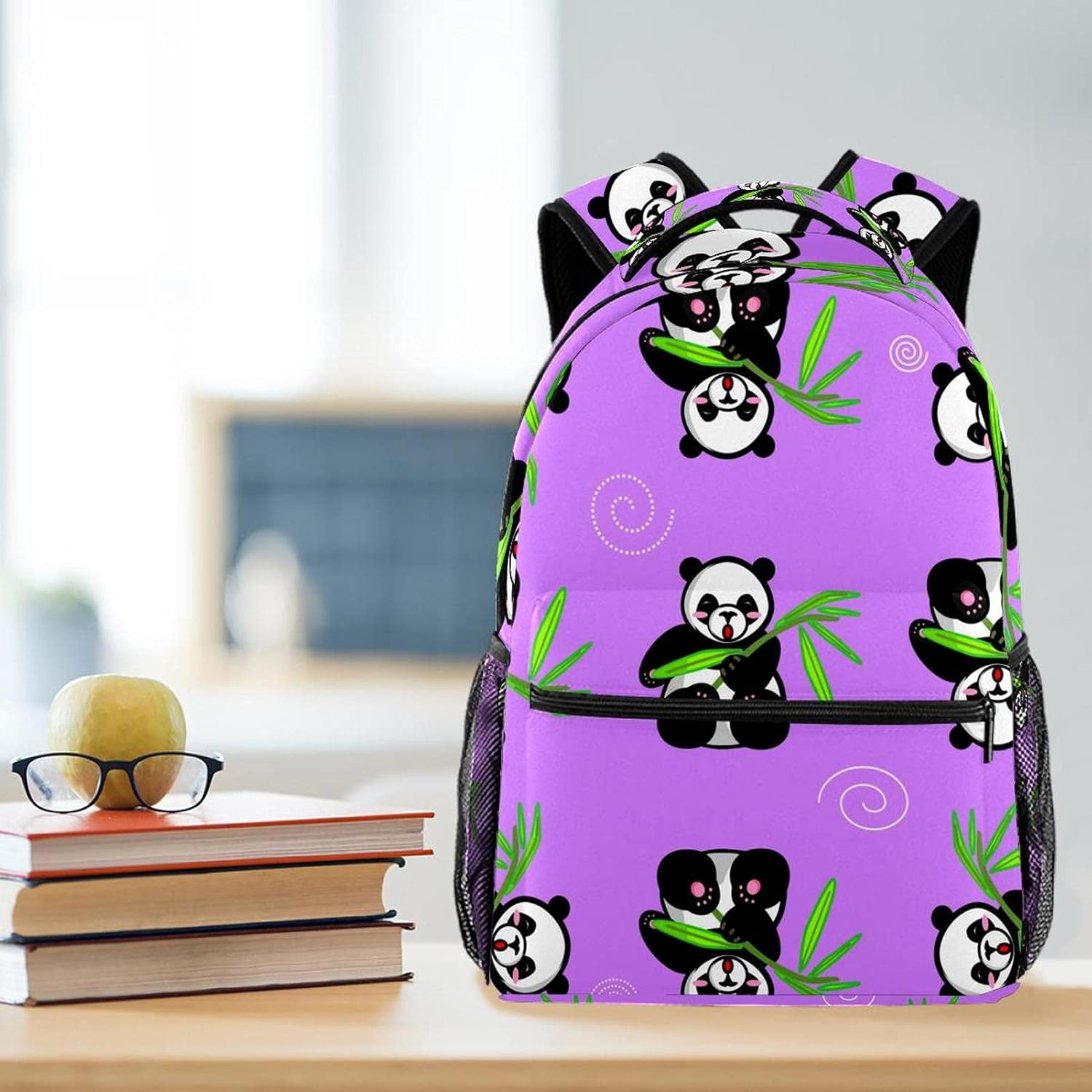 Cute Pandas Backpack Students Shoulder Bags Travel Bag College School Tote Backpacks image number 5