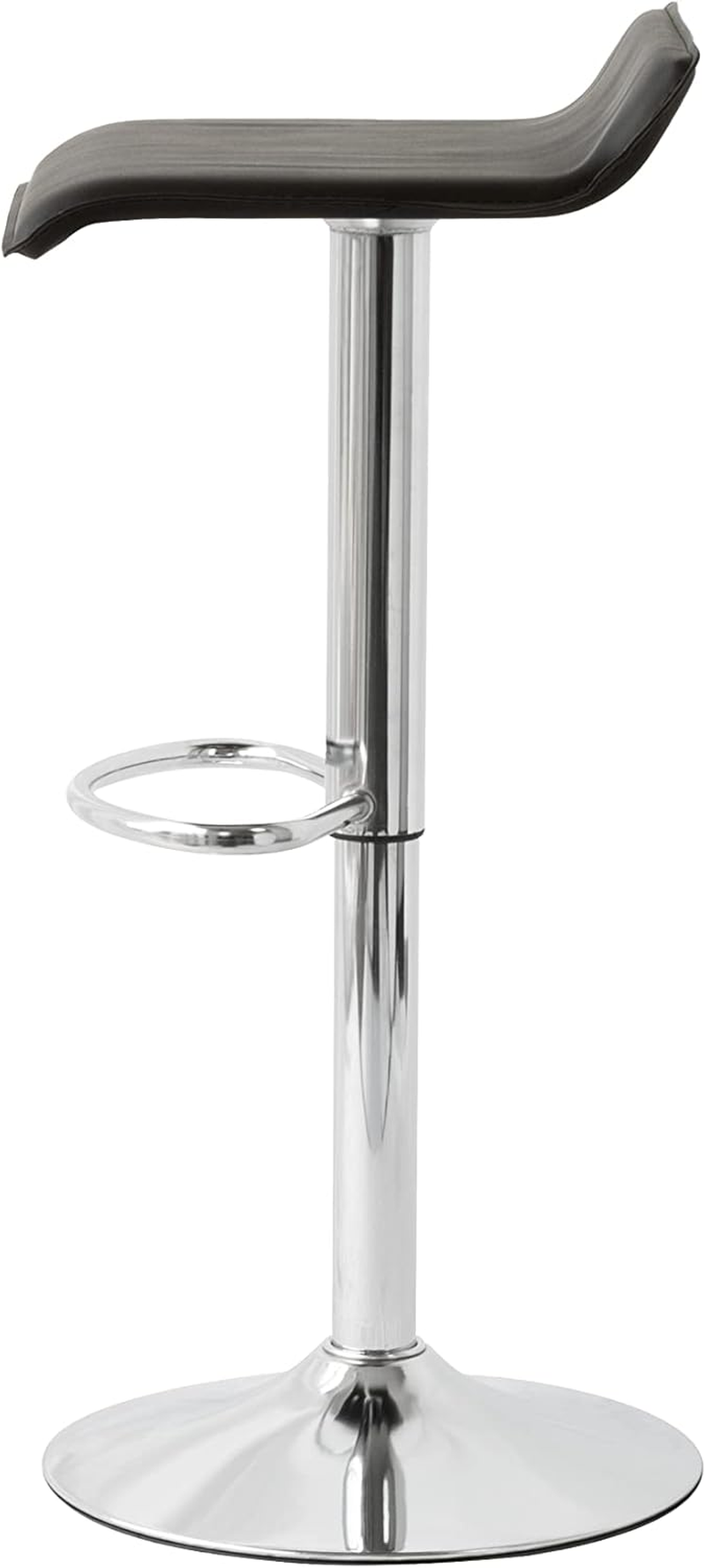 Lenoxx Low Back Leather Barstool - Pack of 2, Stylish Design, Stable & Sturdy, Comfortable Seating, Adjustable Height (90-110Cm) Max Capacity - 150Kg. Color - Black image number 6