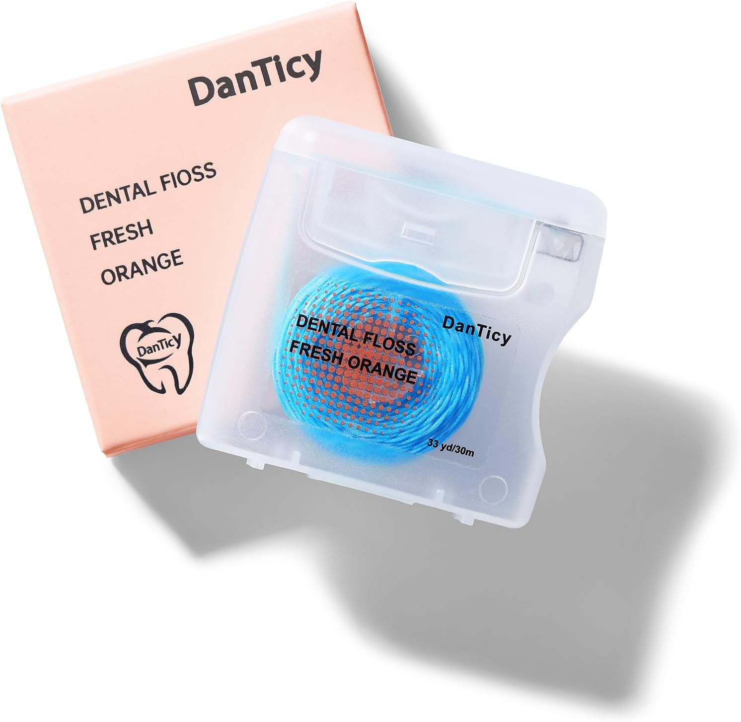 Coconut-Oil Infused Woven Dental Floss,Deep Clean Natural Vegetable Waxed Floss,Extra Wide Cleaning and Slides Smoothly & Easily,Pfas Free | Orange Flavored(33 Yds X 1 Unit) image number 2