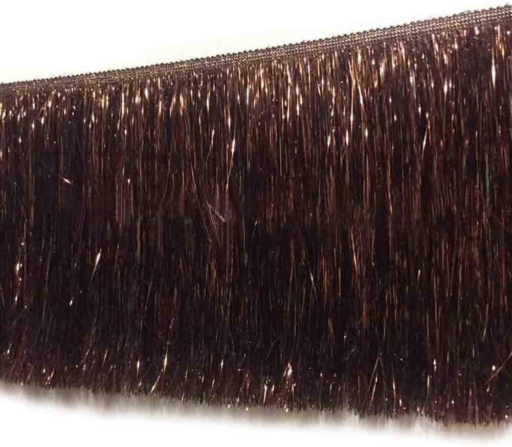 10 Yards 4 Inch Wide Metallic Fringe Trim DIY Latin Dance Dress Clothing Accessories Xmas Party Decor Shiny Tassel Lace (Rose Red)