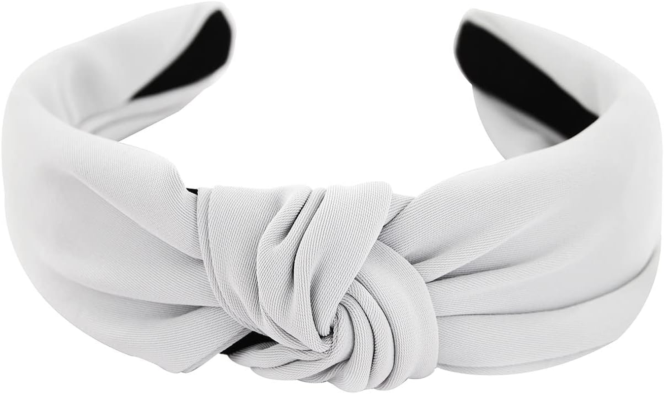 Axy HR35 Fabric Headband with Knot Vintage Beautiful Headband Hair Accessories Light Grey - Black image number 5