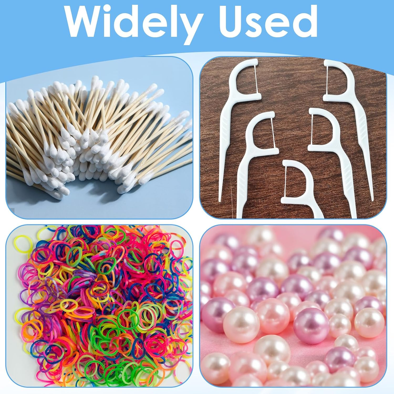 4Pcs Cotton Swab Holder for Travel, Portable Floss Picks Case with Dustproof Lid Refillable Floss Pick Dispenser Travel Flosses Picks Case with Dustproof Lid for Cotton Swabs Hair Ties (Black) - Silver image number 6