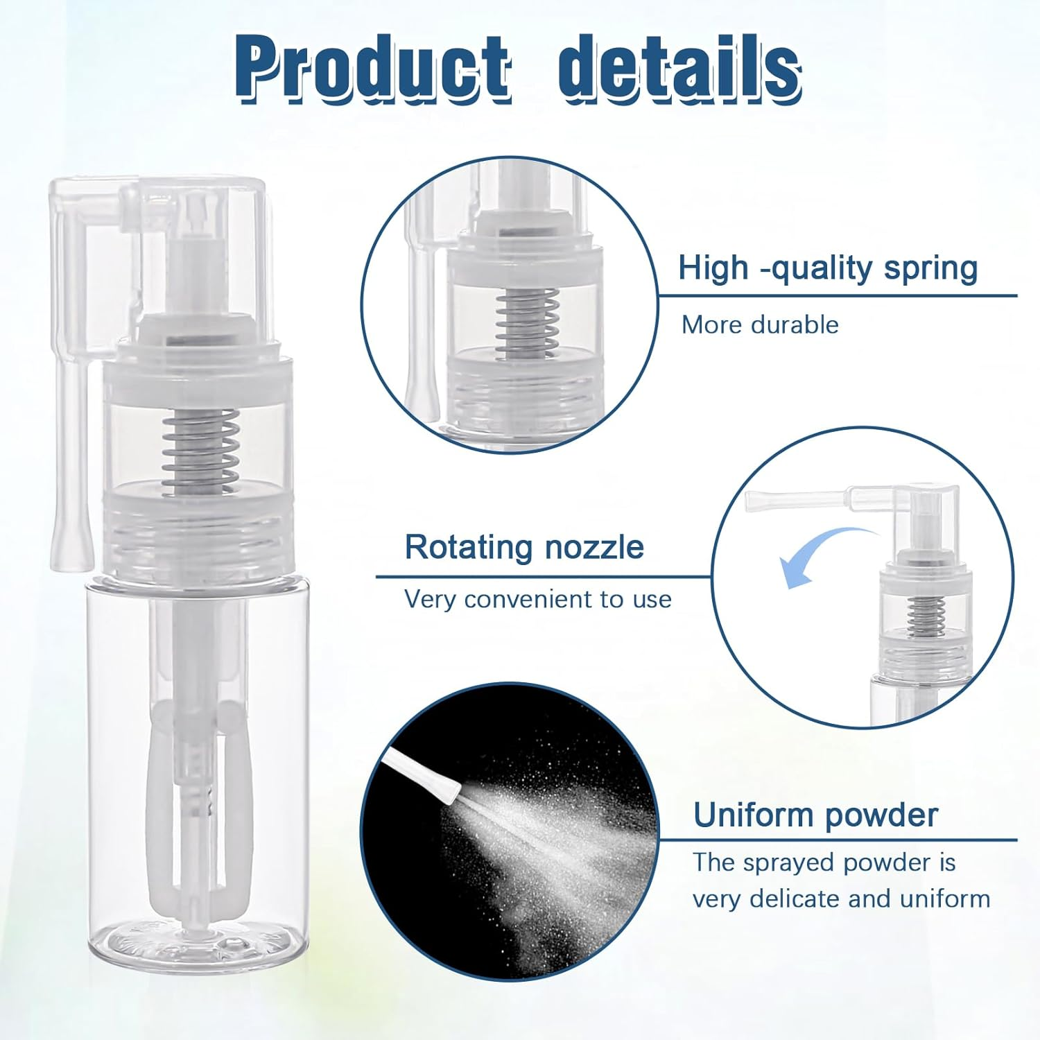 KALIONE 2 Pcs Glitter Duster Sprayer Transparent Craft Glitter Spray Bottle Empty Multi-Purpose Empty Plastic Spray Bottle Portable 35Ml Bottles for Craft Scrapbooking Cardmaking(14Ml + 35Ml) image number 5