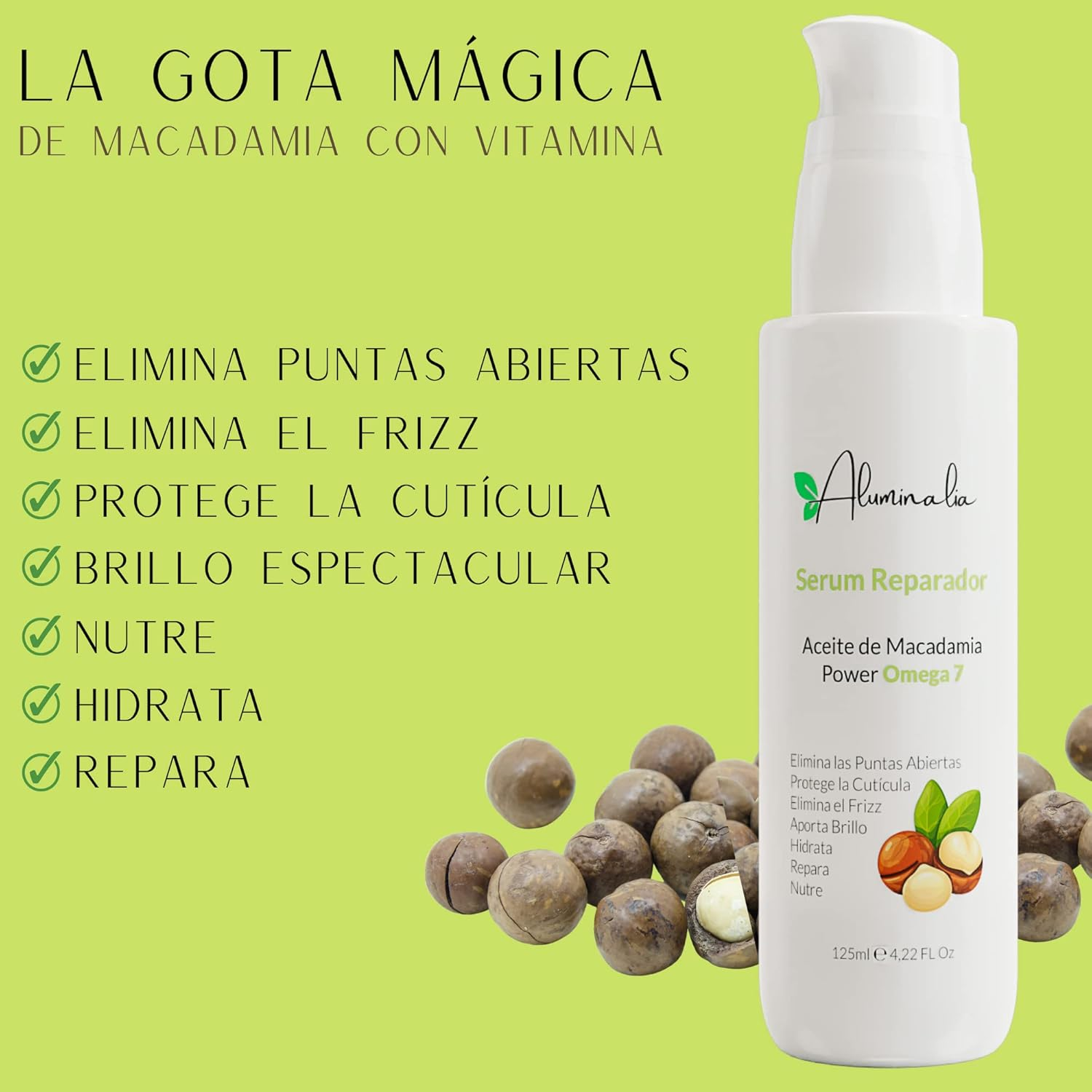 Anti Frizz Serum for Hair Professional Hair Repair Serum with Macadamia Oil, Serum Hair Rich in Omega 7 and Vitamin E, anti Frizz Products Sulfate and Paraben Free (125 Ml) image number 4