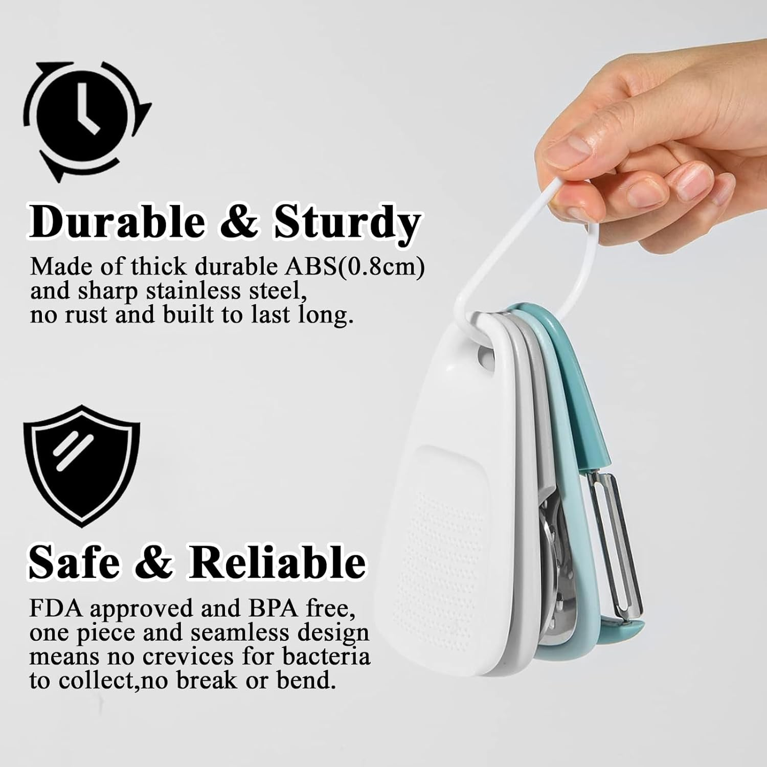 Kitchen Gadgets Set 5Pack, Stackable Cooking Tools Space Saving for Small Kitchen, Accessories for Camper inside Dishwasher Safe image number 5