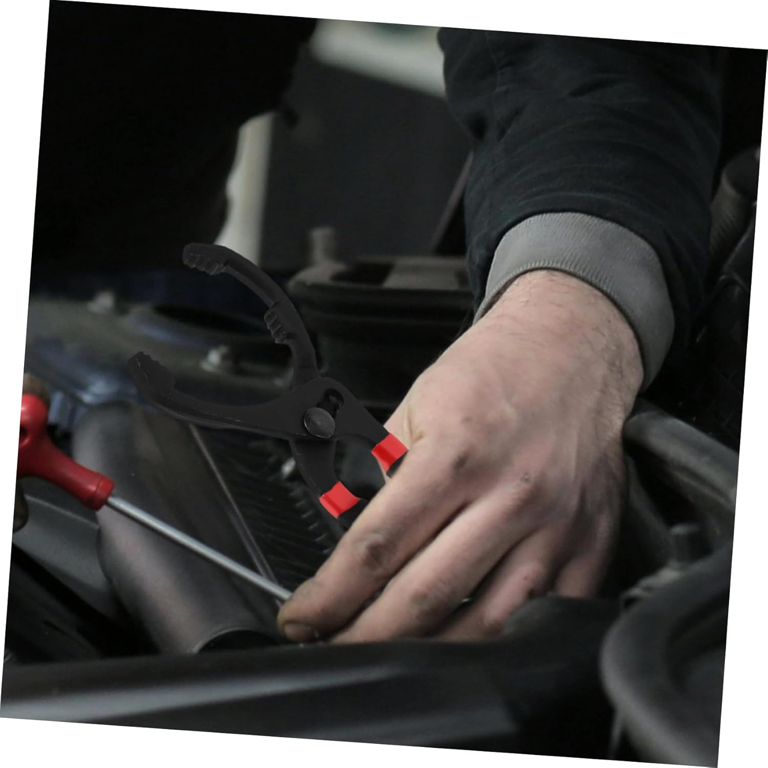 COSMEVIVI 10-Inch Adjustable Oil Filter Removal Tool Universal Oil Filter Wrench Pliers Claw Grip for Automotive Maintenance image number 3