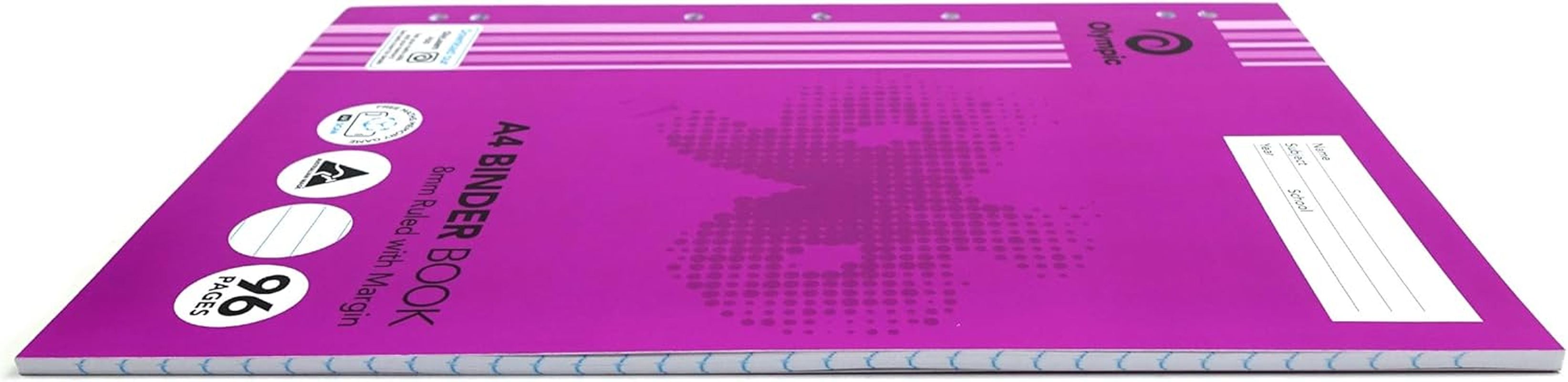 Olympic, Binder Book A4, 96 Pages, 8Mm Ruled with Red Margin, Durable Cardboard Cover image number 1