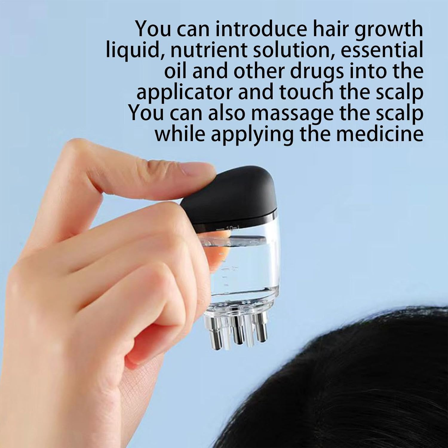 Mlqkpwy Hair Oil Applicator - Hair Oiling Applicator Combs,Hair Oiler Applicator, Hair Oil Dispenser, Liquid Comb Applicator for Men Women - Black image number 6