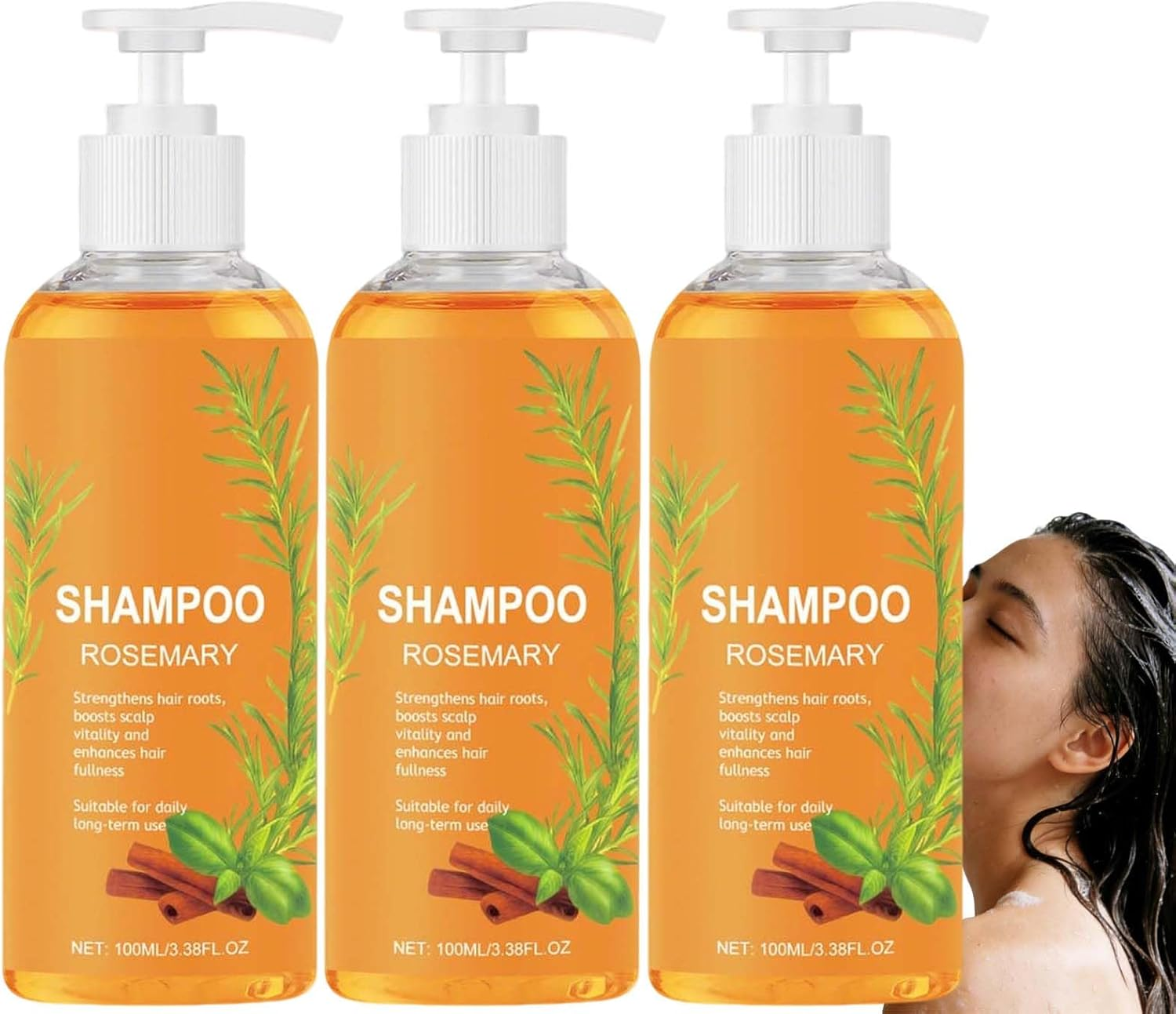 Rosemary Hair Care Shampoo, Thickening & Volumizing Shampoo for Thinning Hair Fine Hairs, Strengthening Daily Care Sham/Poos for Greasy Hairs & Dry Haired, Gentle Haired Sham/Poos for Smoother. (2PCS)