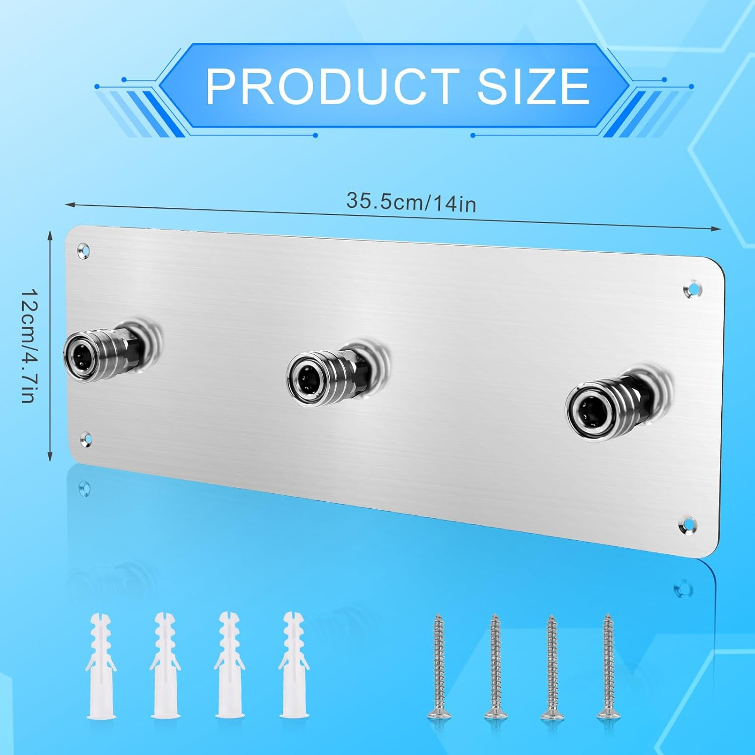 Pressure Washer Foam Cannon Holder, Stainless Steel Pressure Washer Nozzle Tip Holder for 1/4" Interface Wall-Mounted Pressure Washer Tool Holder Pressure Washer Accessories Storage image number 2