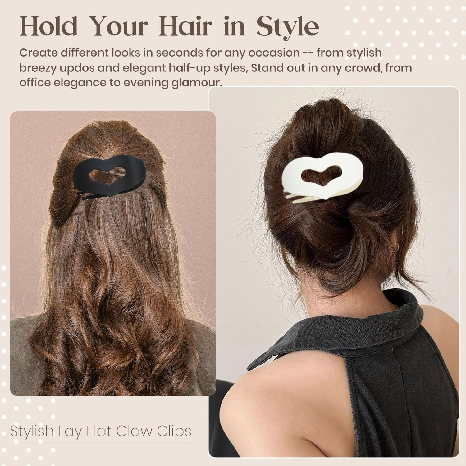 Duckbill Hair Clips, Flat Hair Clips for Women with New Design, Strong Hold, Mat, Large Hair Clip for Thin and Thick Hair, Curved Design for Lying and Driving, Pack of 4 image number 1