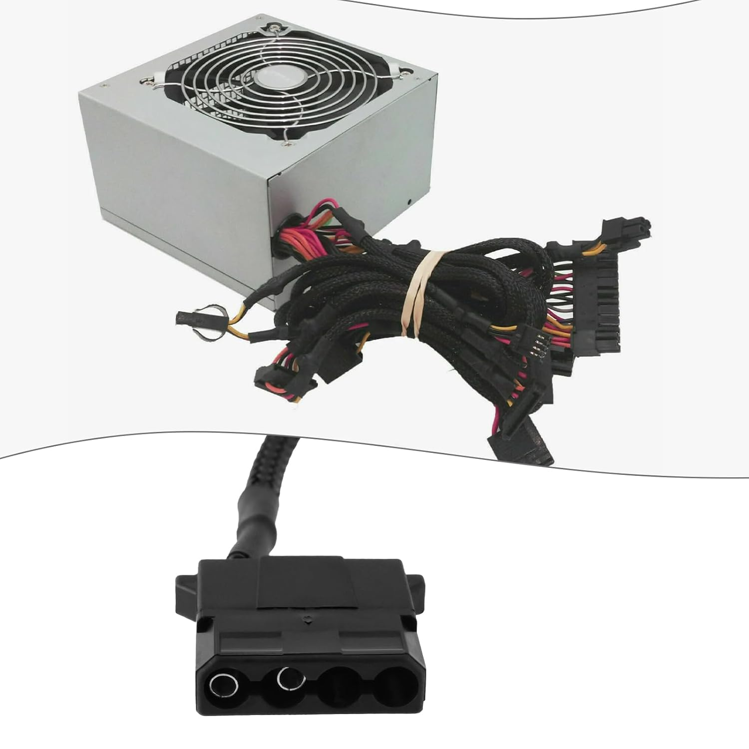 Create Idea 2PCS 3-Pin Fan Header to 12V 4-Pin Molex Power Adapter Cable Computer Cooler Fan Power Cord image number 4