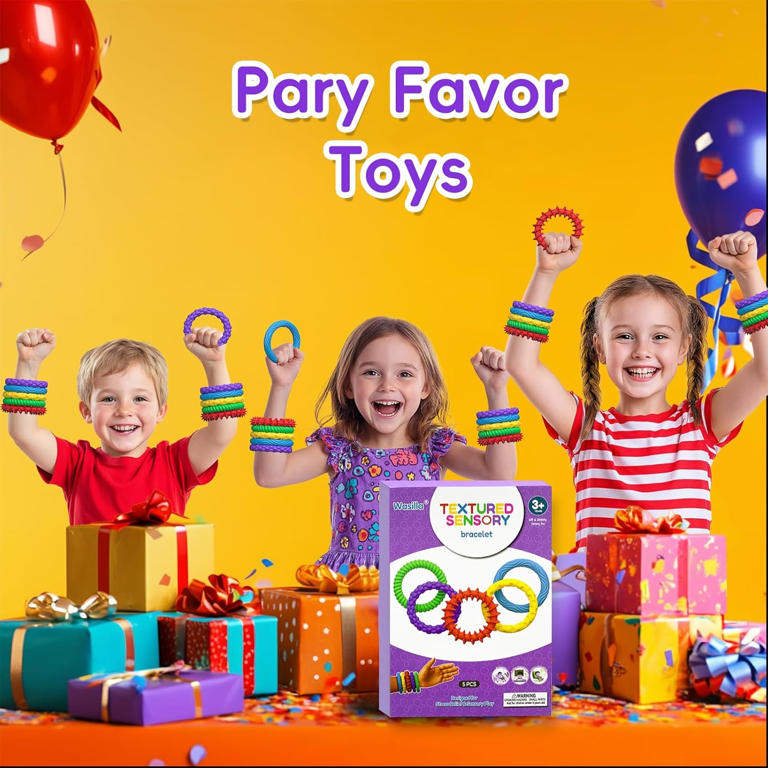 5Pcs Stretchy Sensory Fidget Bracelet Toy for Kids - Chewable Quite Fidget for Autism, ADHD, Anxiety Relief, Special Needs, Classroom Prizes, Calm down Toy for Toddler,Birthday Gift Party Favors image number 6