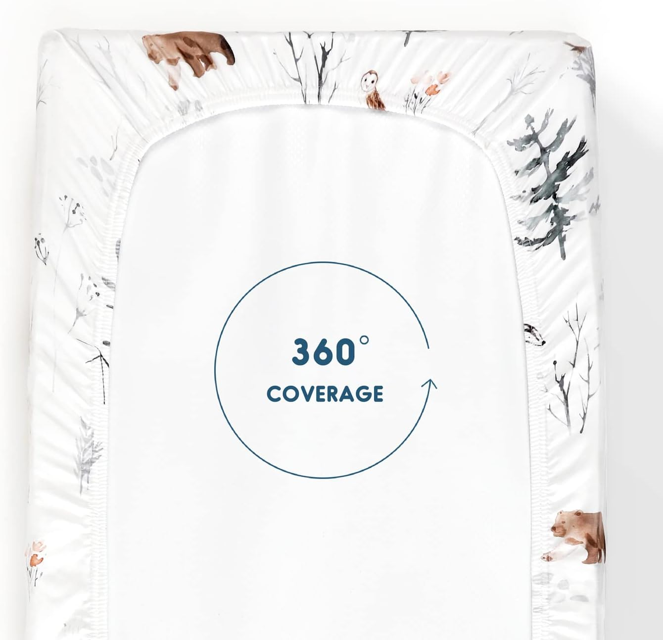 GRSSDER Stretch Ultra Soft Jersey Knit Changing Pad Cover Set 2 Pack, Change Table Pad Covers Fit 32"/34" X 16" Pads Safe and Snug, Pretty Pattern for Boys and Girls, Jungle Animals image number 1