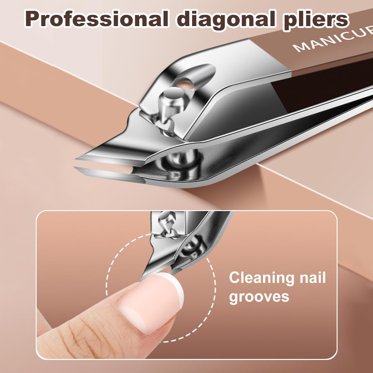 Manicure Set 7Pcs Nail Clippers Pedicure Kit Professional Manicure Pedicure Set for Men Women Personal Care Set Nail Grooming Kit with Leather Travel Case Present for Husband Girlfriend (Coffee) - Coffee image number 2