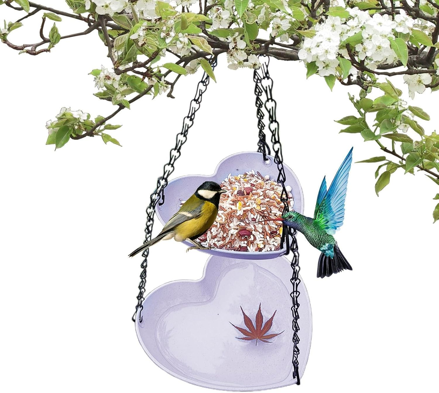 Bird Feeder and Bath | Bird Feeder Tray | Two-Layer Weatherproof Feeding Tray for Hummingbirds Backyard Balcony Garden Patio Wildlife