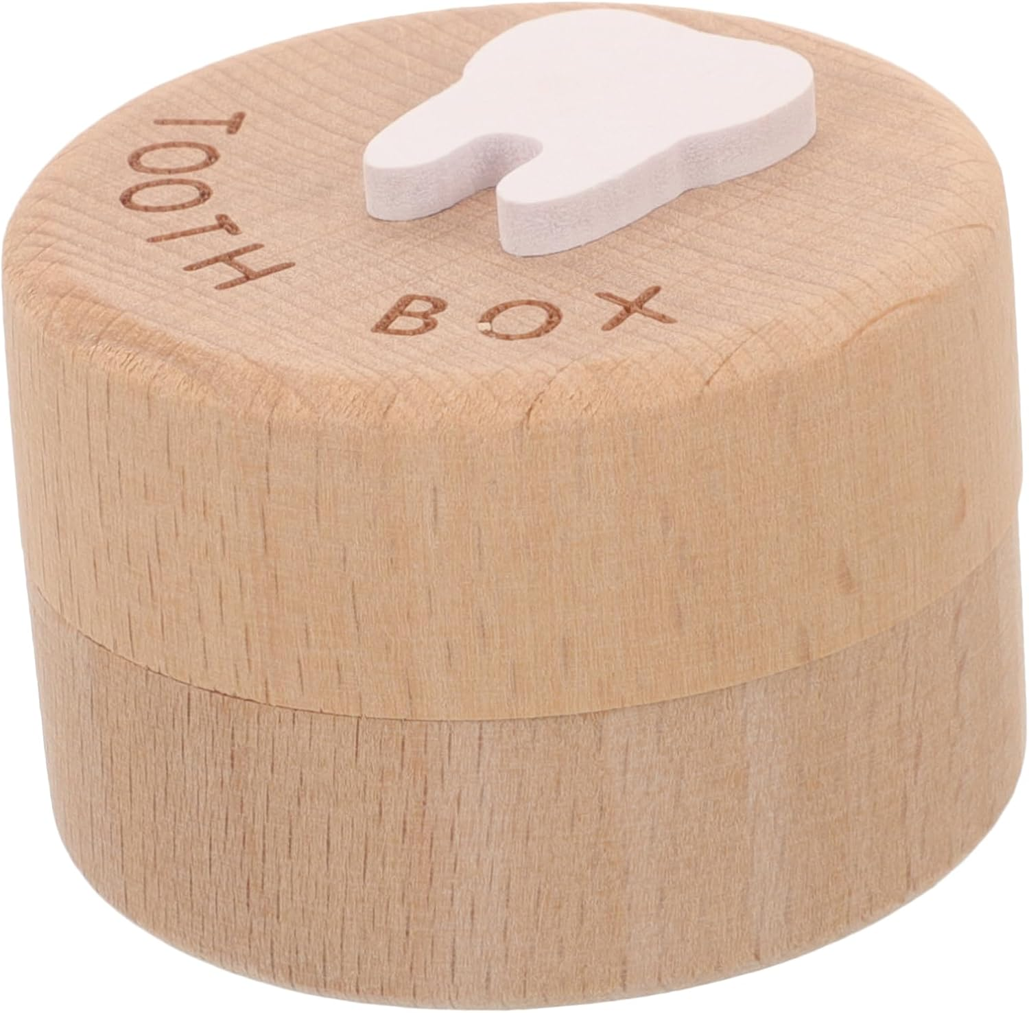 Happyyami Deciduous Tooth Box Girl Tooth Storage Container for Fetal Hair Saver Shower Wooden Box image number 3
