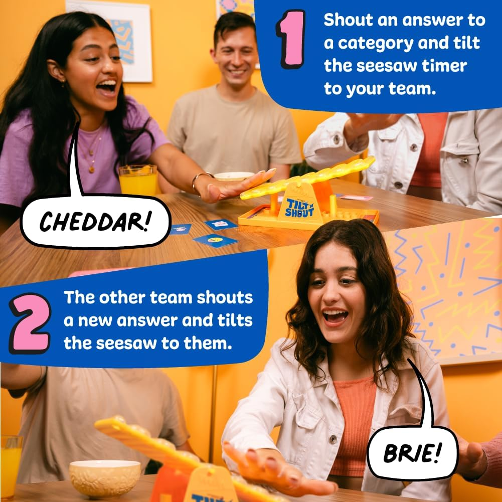 Big Potato Games | Tilt 'N' Shout | a Speedy Family Board Game for Adults and Kids | 2+ Players | Ages 10+