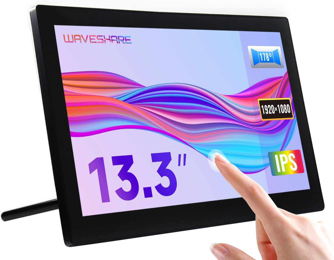 Waveshare 5 Inch HDMI Monitor Capacitive Touch Screen LCD 800X480 Supports Multi Mini Pcs like Raspberry Pi Jetson Nano BB Black