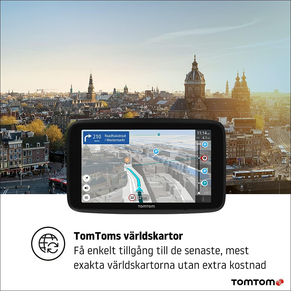 Tomtom Car Sat Nav GO Discover, 6 Inch, with Traffic Congestion and Speed Cam Alerts Thanks to Tomtom Traffic, World Maps, Quick-Updates via Wifi, Parking Availability, Fuel Prices, Click-Drive Mount image number 3