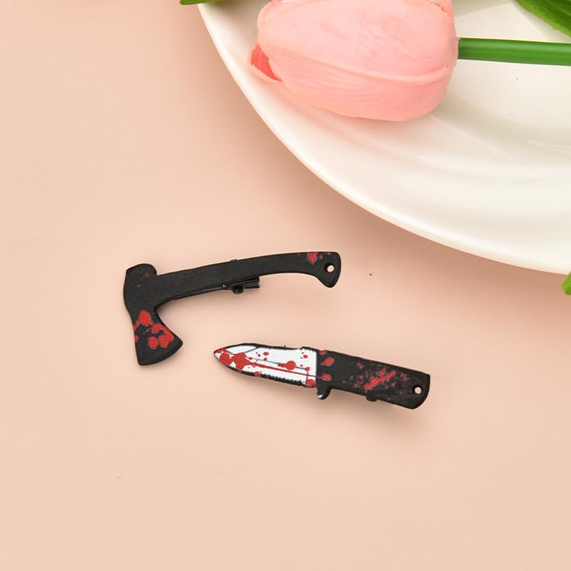 Halloween Costume Hair Clips for Women Thin Thick Hair Blood Hair Clips for Girls Halloween Decorative Hair Clips for Women Hair Accessories Fine Hair Clips for Thin Hair Barrettes for Women Cosplay - Halloween Blood Hair Clips image number 4