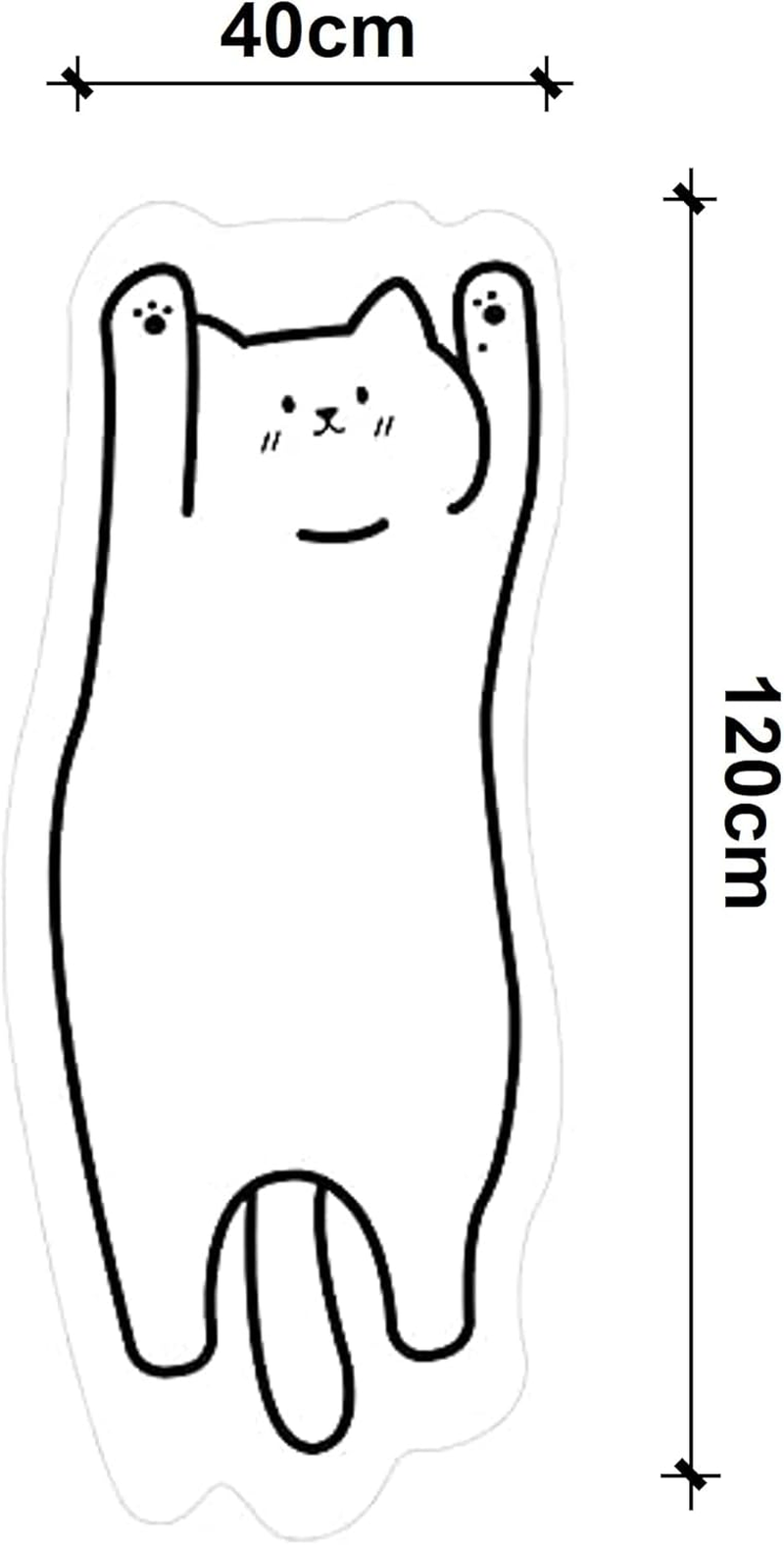 Squishy Dot Floor Carpet, Kitty Pattern Bathroom Mat, Cute Cat Bath Rug, Floor Mat, Super Soft, Absorbent Non-Slip Mat, Fluffy Cartoon Mat for Children, Play Room, Living Room and Bedroom 40X120Cm image number 6